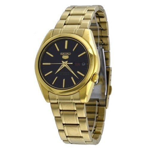 SEIKO5 SNKL50K1正常稼動品 Brand New Seiko 5 SNKL50K1 Automatic Gold Plated Black Dial Gold