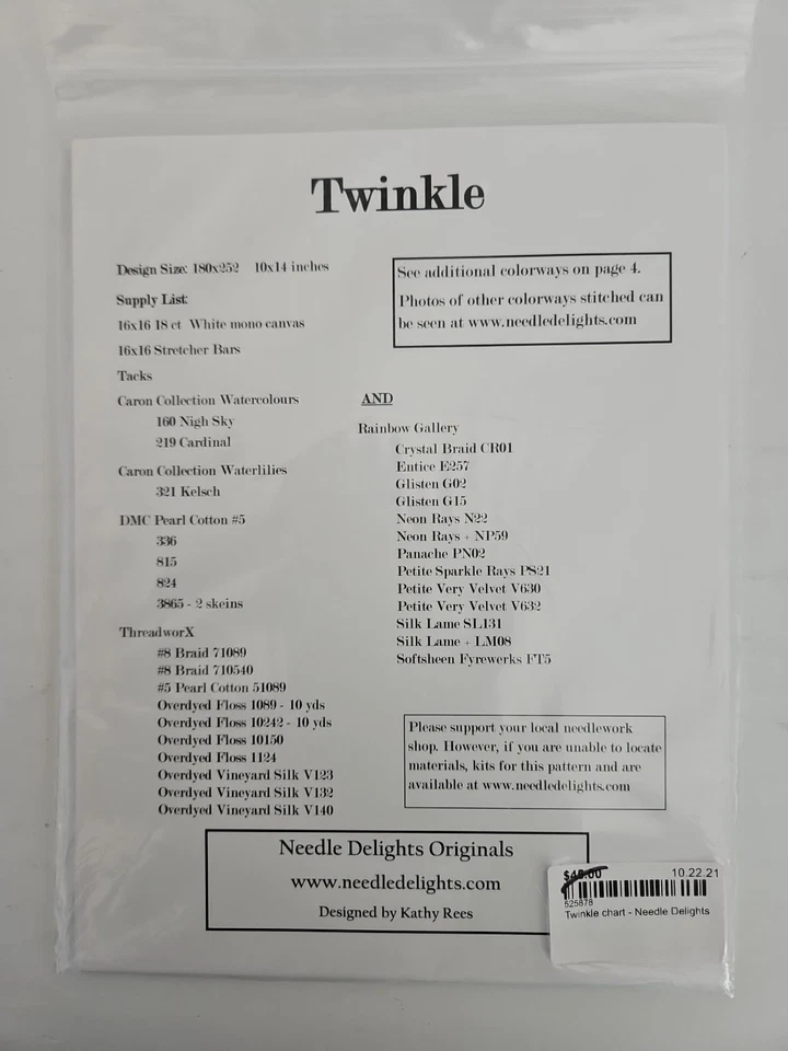 Needle Delights Originals TWINKLE Patriotic Needlepoint Pattern by Kathy Rees - Image 4 of 4