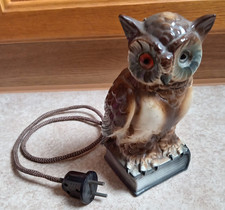 alter Rauchverzehrer Duftlampe Porzellan Eule mit Buch Lampe Leuchte Tischlampe