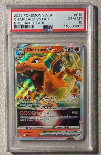 Pokémon Charizard VSTAR 018/172 Brilliant Stars Ultra Rare Holo PSA 10