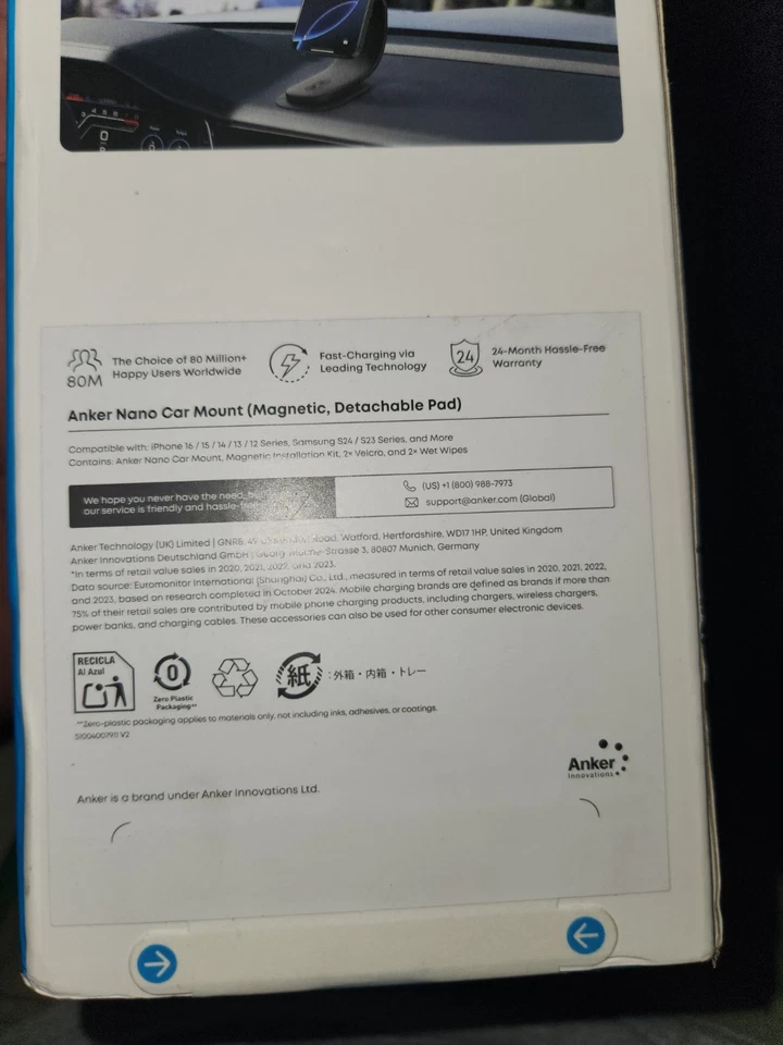 Anker Nano Desmontable Montaje Coche 360° Ajustable Soporte Teléfono Coche Anillo Magnético Foto 3 de 3
