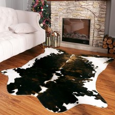 Cowhide Rug, 3x4 Rug Small Cow Print 3' x 4' Cowhide , Dark Brown