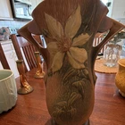 Roseville 114-15 Floral Art Pottery Vase Brown/Beige Matte Ceramic