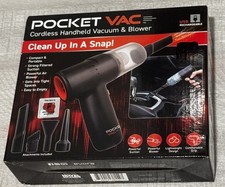 POCKET VAC Cordless Handheld Vacuum/Blower - NEW