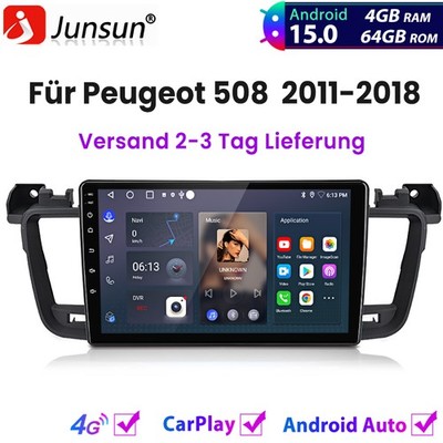Für Peugeot 508 2011-2018 4+64GB 8-Kern Autoradio Carplay Android 15 GPS Navi BT