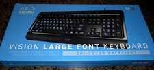 Azio KB505U Vision Large Print Tri Color Backlit Wired Keyboard