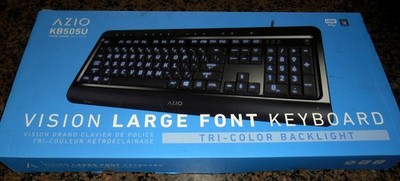 Azio KB505U Vision Large Print Tri Color Backlit Wired Keyboard
