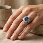 Intense Swiss Blue Topaz 3.45Ct 925 Sterling Silver White Gold Rings Size 6.25