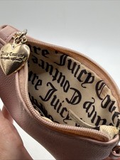 Vintage Juicy Couture Y2K Pink Wallet Charm Logo Coin Purse Small Zip Key Pouch