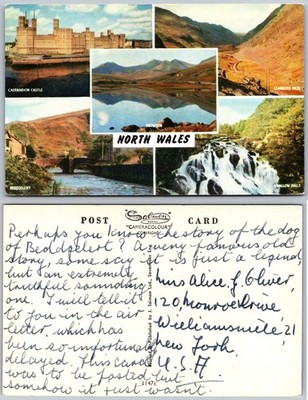North Wales Caernarvon Castle Landscape Postcard