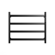 22.5" Black Heated Towel Rack for Bathroom,Wall Mounted with Intelligent Touch