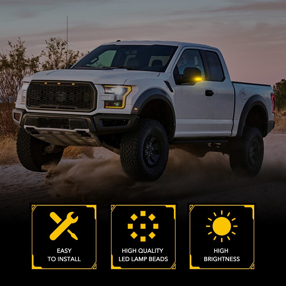 Switchback LED Side Mirror Light Dynamic Turn Signal Fit for 2015-2020 Ford F150