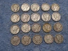 20 SILVER MERCURY DIMES WITH DATES lot 961