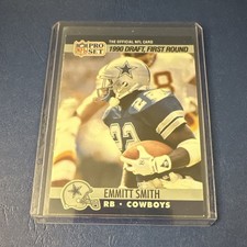 Pro Set 1990 #685 Emmitt Smith Rookie Dallas Cowboys NFL Football Card. rookie card picture