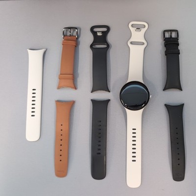 Google Pixel Watch 4 41mm Silver Wi-Fi Silicone Bands Bellroy Black & Terracotta