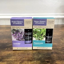 Better Homes & Gardens Lot of 2 Essential Oils Lavender Peppermint Aromatherapy