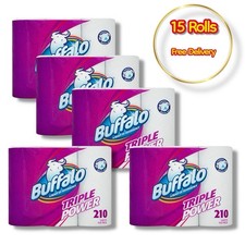 Buffalo Triple Power 3 Ply Kitchen Towel 15 Rolls Extra Large Sheets Strong
