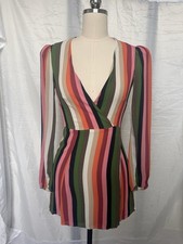Reformation Stripe Wrap Dress Sz Small