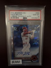 Matt McLain CINCY 2022 Bowman Chrome Sapphire 1st Prospect Auto PSA 10