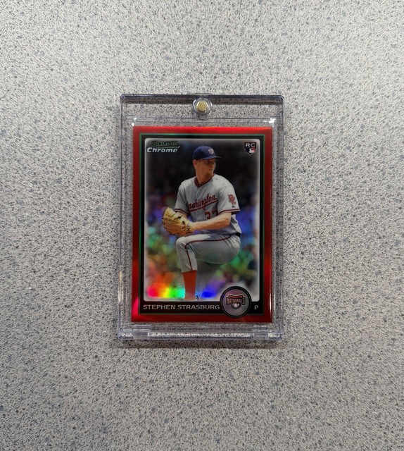 2010 Bowman Chrome #BDP1 Stephen Strasburg Red Refractor Rookie /5 WS MVP RARE