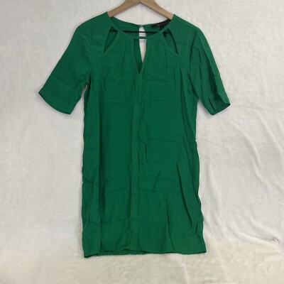 BCBG MAXAZRIA Women's Kelly Green Rosetta Keyhole Mini Shift Dress Size XXS  | eBay