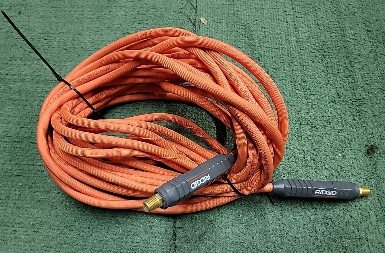 RIDGID Air Hose 1/4 Inch 50 Ft Lay Flat Flexible Compressor Accessory