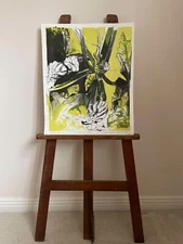 Vintage 1977 Graham Fletcher Original A/P Botanical Marrow Flowers Screen Print.