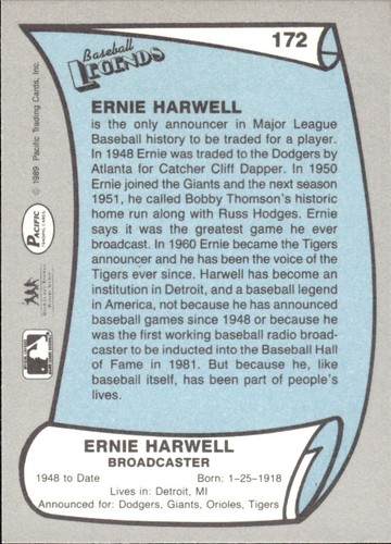1988 and 1989 Pacific Baseball Legends MLB Set Break #1-#220 — You Choose! - Picture 343 of 441