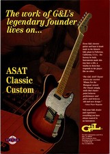 G and L ASAT Classic Custom Guitar Original Vintage Print Ad