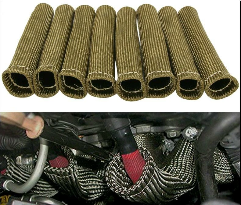 Titanium 2500° Spark Plug Wire Sleeve Boot Heat Shield Protector For LS1 SBC BBC - Image 4 of 4