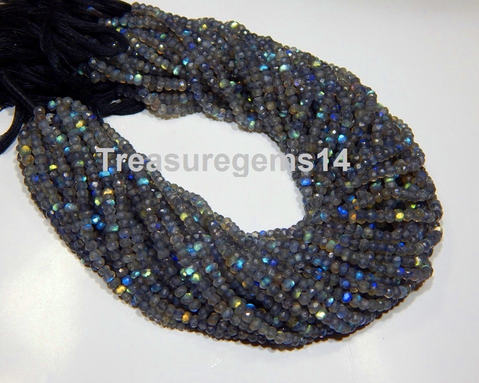 AAA+ Perle Micro Sfaccettate Di Labradorite Naturale Blu Fuoco 3 - Foto 8