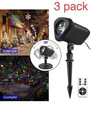 3 Christmas Laser LED Projector Light Moving Outdoor Stage Xmas Patterns Remote