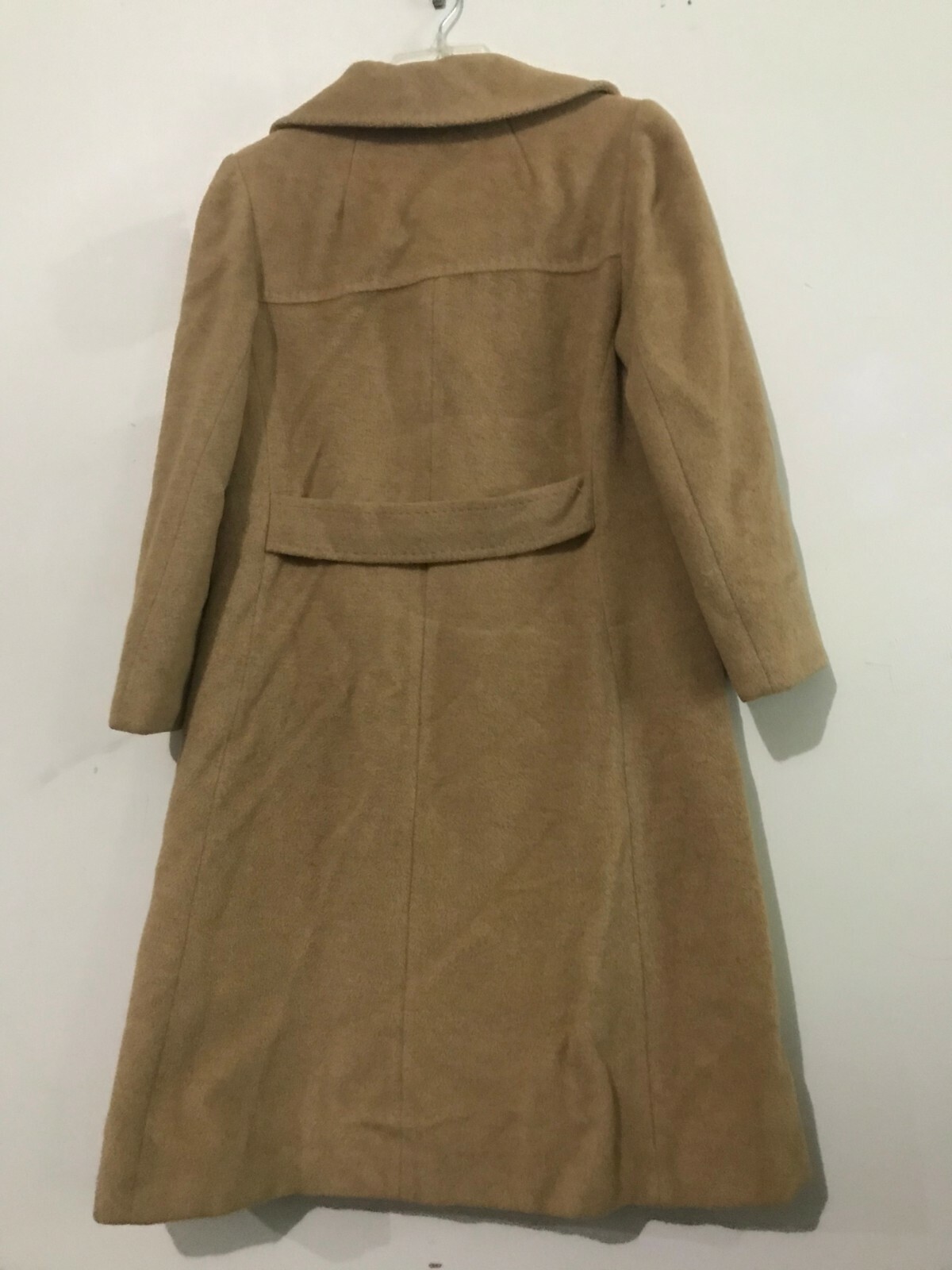 YSL Yves Saint Laurent 100% Cappotto Capelli Cammello Caramello Taglia S Donna Formale