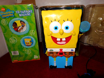 SPONGE BOB SQUARE PANTS CD KARAOKE WITH MICROPHONE SINGING MACHINE IN BOX - L305