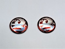 2 x RED 14 mm compatible with Vauxhall Key Fob Badge Emblem Logo Sticker free