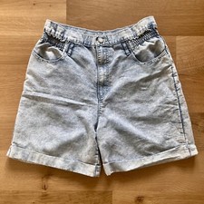 Vintage GITANO Sz M 6 8 High Rise Acid Washed 80s 90s Denim Jean Shorts Cuffed