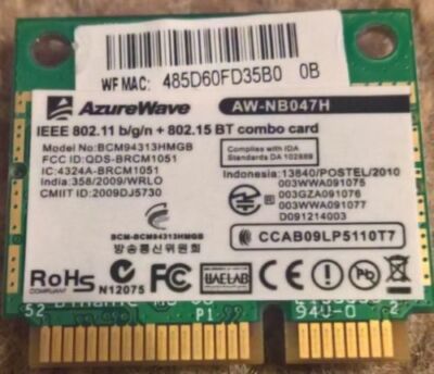 WiFi Wireless N Board Card for Asus EEE PC 1015PEM Bluetooth AzureWave