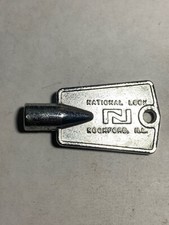 National Lock Rockford IL Chest Deep Freezer Key Barrel Vintage