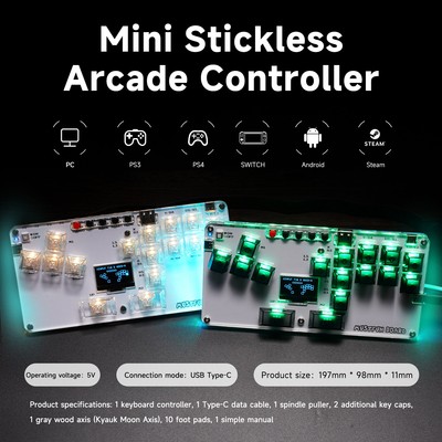 Für PC/PS3/PS4/Switch/Steam Turbo Spiel MustFun Hitbox Fighting Stick Controller