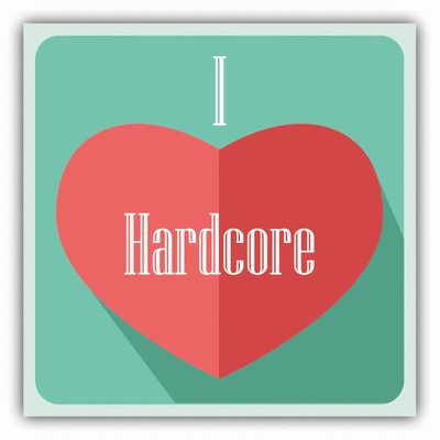 I Love Hardcore Heart Music Car Bumper Sticker Decal 5'' x 5''