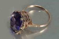 2Ct Oval Amethyst Lab-Created Solitaire Engagement Ring 14K Yellow Gold Plated