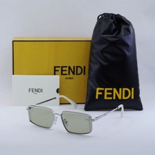 FENDI FE40102U 25N Ivory/Silver/Light Green 53-14-140 Sunglasses New Authentic