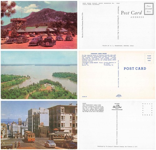 x61 Vintage Postcards Hotels Motels Beaches Travel Cities - Picture 12 of 22