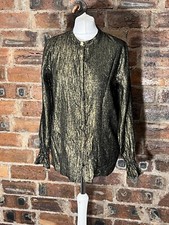 FABIENNE CHAPOT BLACK/GOLD STUDIO BLOUSE EURO SIZE 36/ SIZE 8 NWOT
