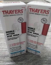 Thayers Double Action Acne Serum with Salicylic Acid, 1 Fl Oz (2PK BUNDLE)