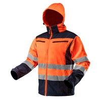 Warnung Softshell Arbeitsjacke Mit Kapuze, Orange, Gr.Xl