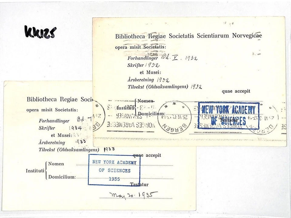 USA Matched Pair *NEW YORK ACADEMY OF SCIENCES* Cachet Cards{2} 1933-35 KK125 - Image 4 of 4