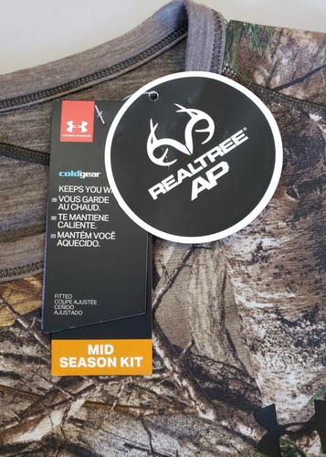 Under Armour Shirt Mens XXL Realtree Camo AP ColdGear Mid Season Kit Reversible - Picture 9 of 20