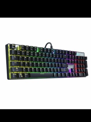 AUKEY Mechanical Keyboard Blue Switch, 104-Key RGB Backlit Gaming Keyboard