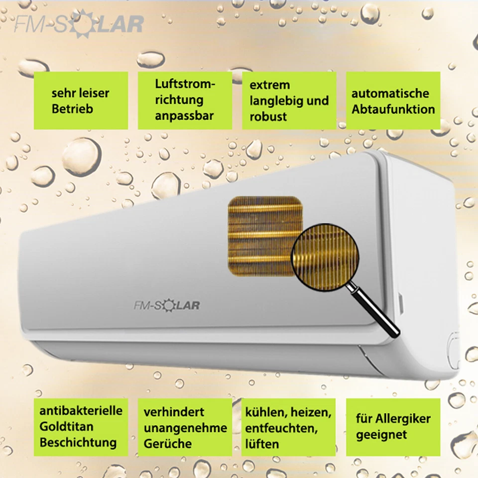 Split Klimaanlage 9000BTU Klimagerät Inverter WiFi 2,6kW Splitgerät 3m Leitung - Bild 2 von 4